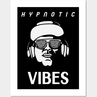 Hypnotic Vibes EDM DJ with headphones Posters and Art